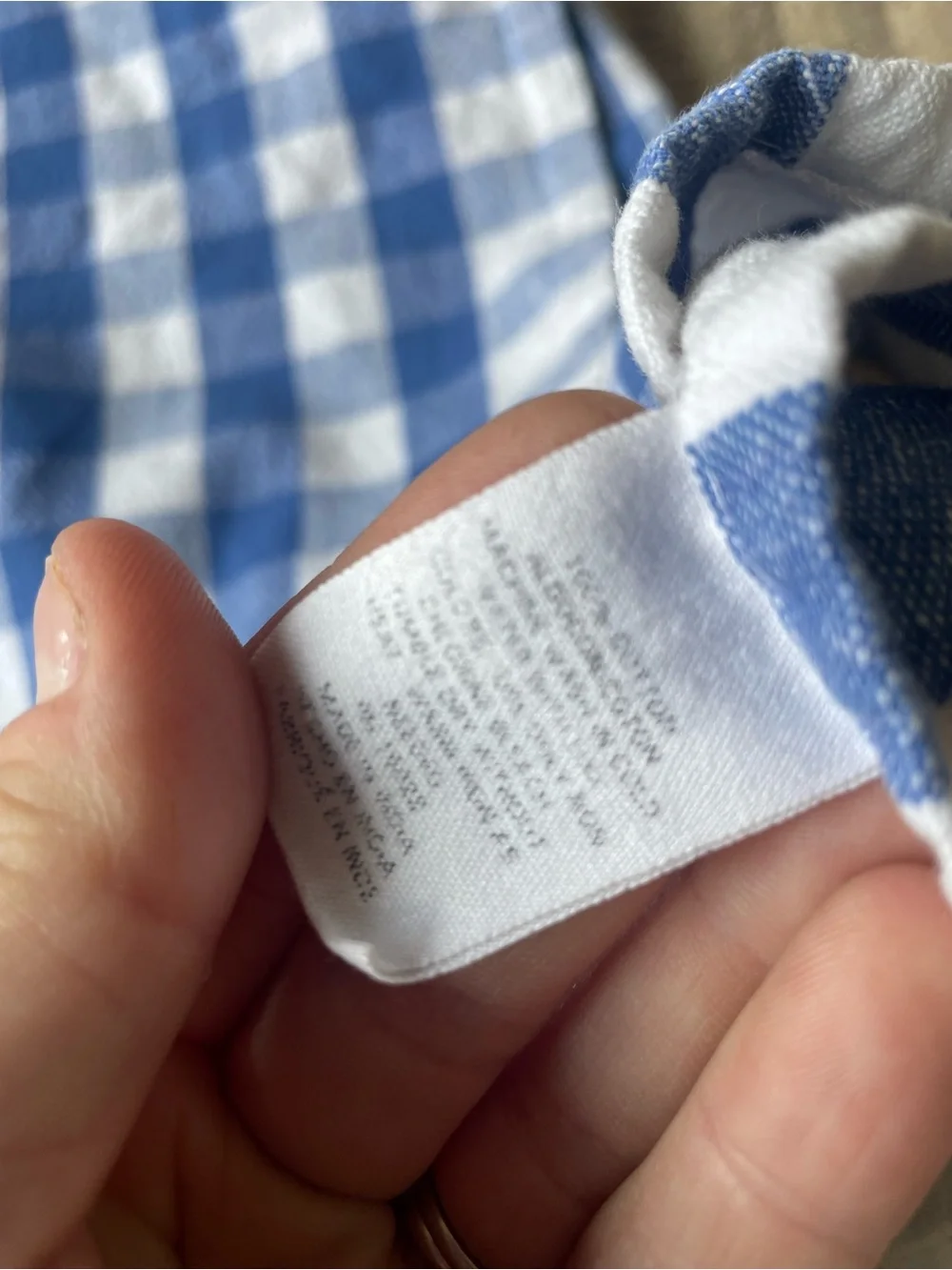 Blue and White Gingham cotton Tablecloth 48x60